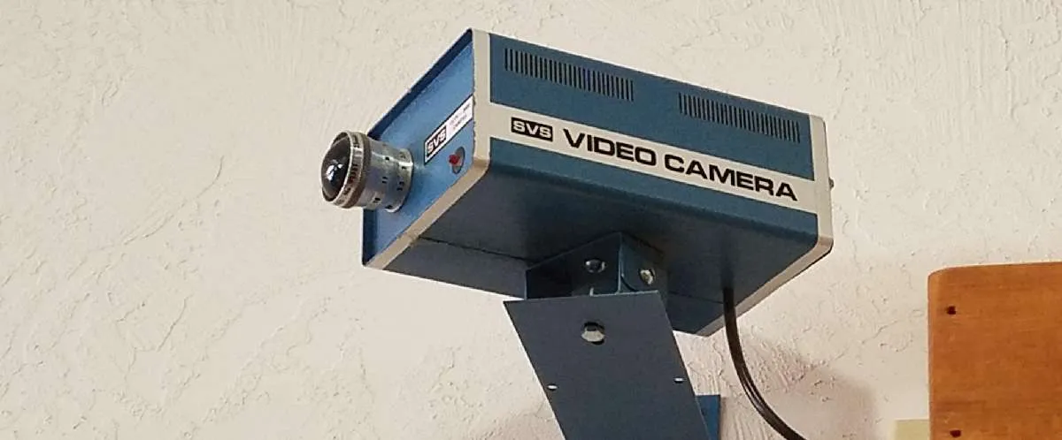A now antiquated security camera from the late 70s early 80s.